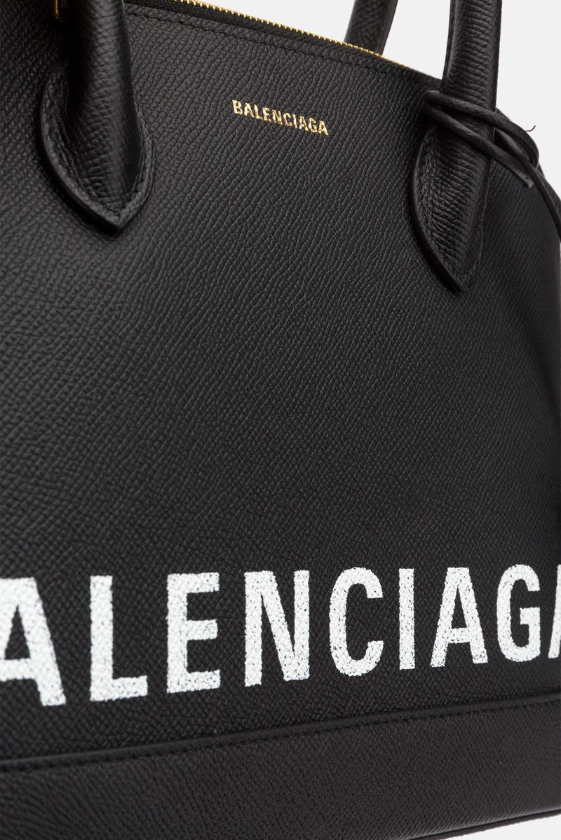 Sac imprimé en cuir noir Ville Balenciaga