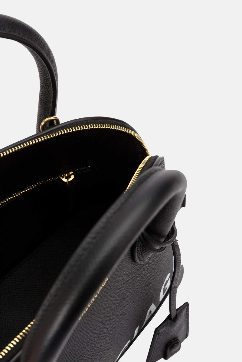 Sac imprimé en cuir noir Ville Balenciaga