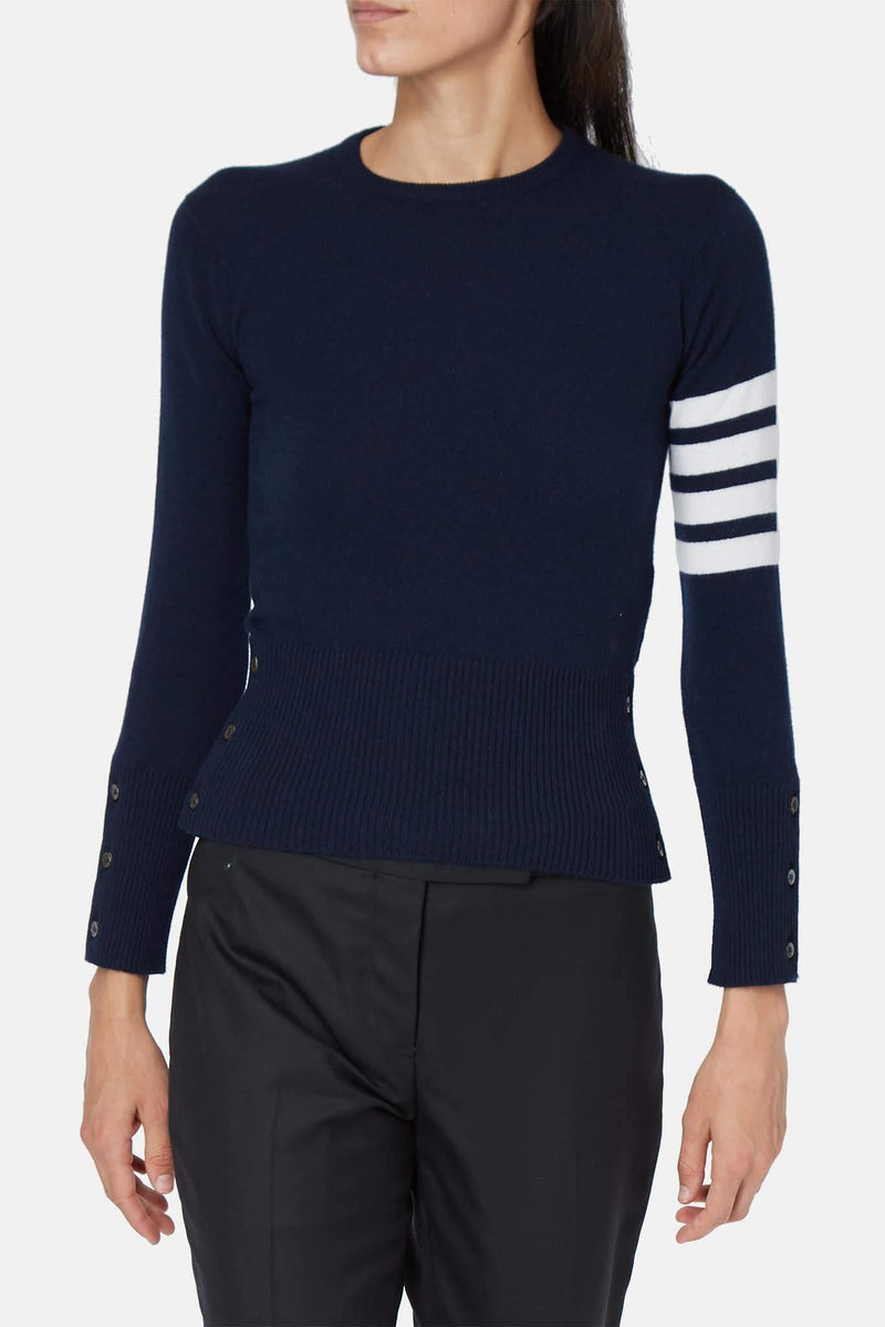 Pull en cachemire bleu marine Thom Browne