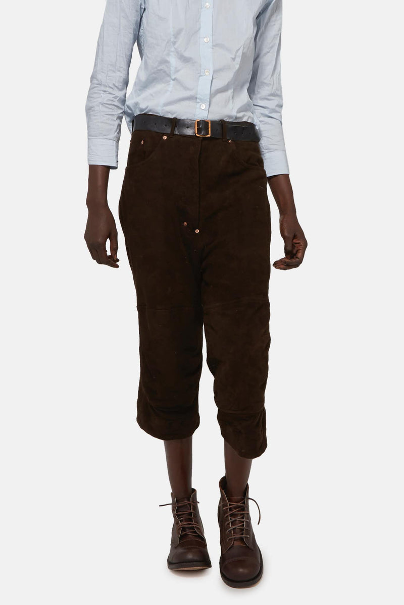 Pantalon en cuir marron Paul Harnden