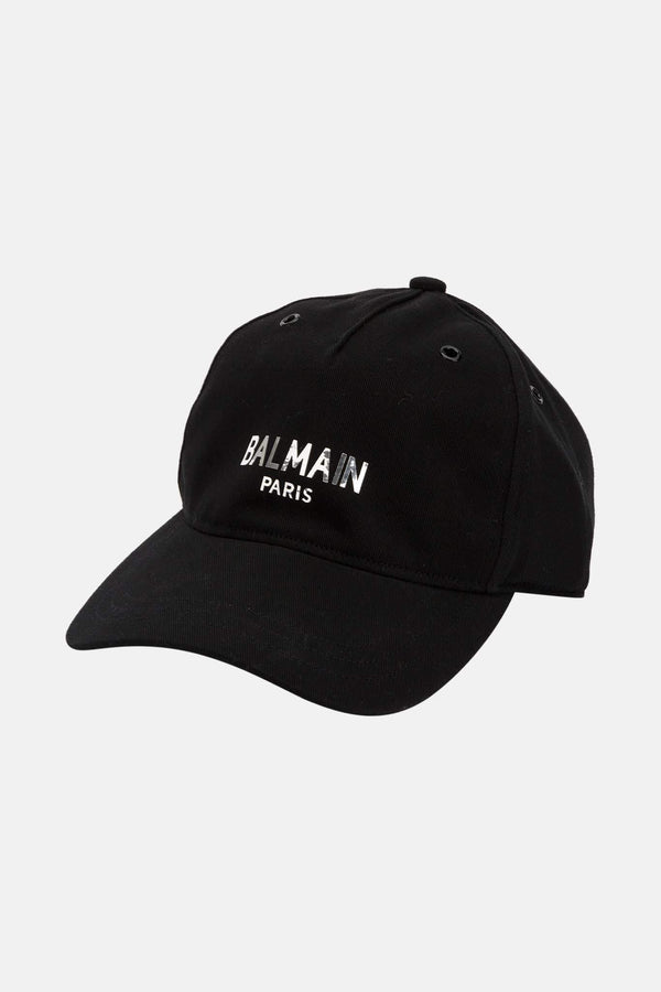 Casquette imprimée noire Balmain