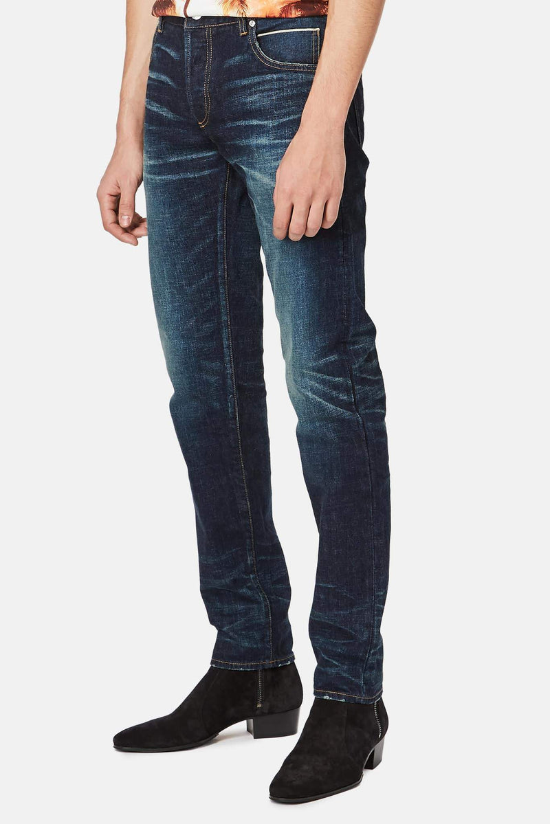 Jean en coton bleu foncé Balmain