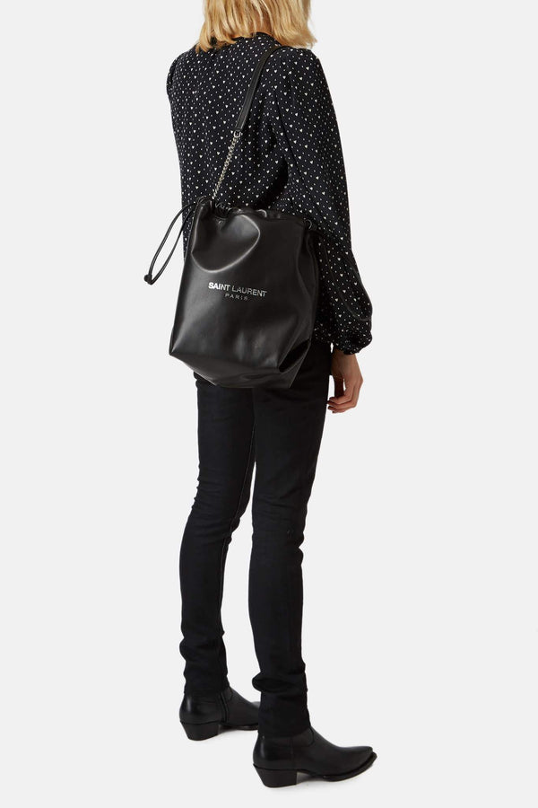 Sac en cuir noir "Teddy" Saint Laurent