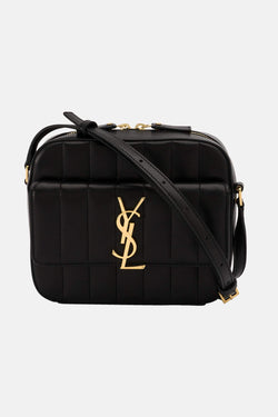 Sac en cuir noir "Vicky" Saint Laurent