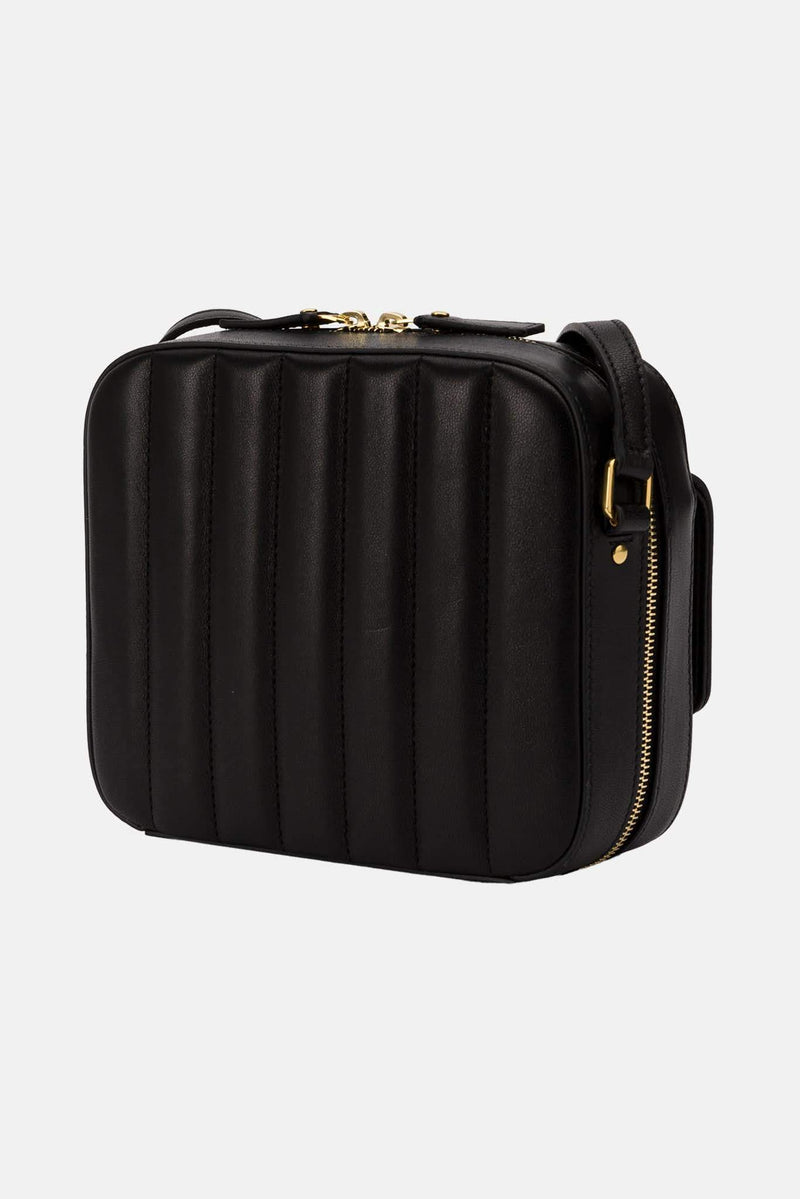 Sac en cuir noir "Vicky" Saint Laurent