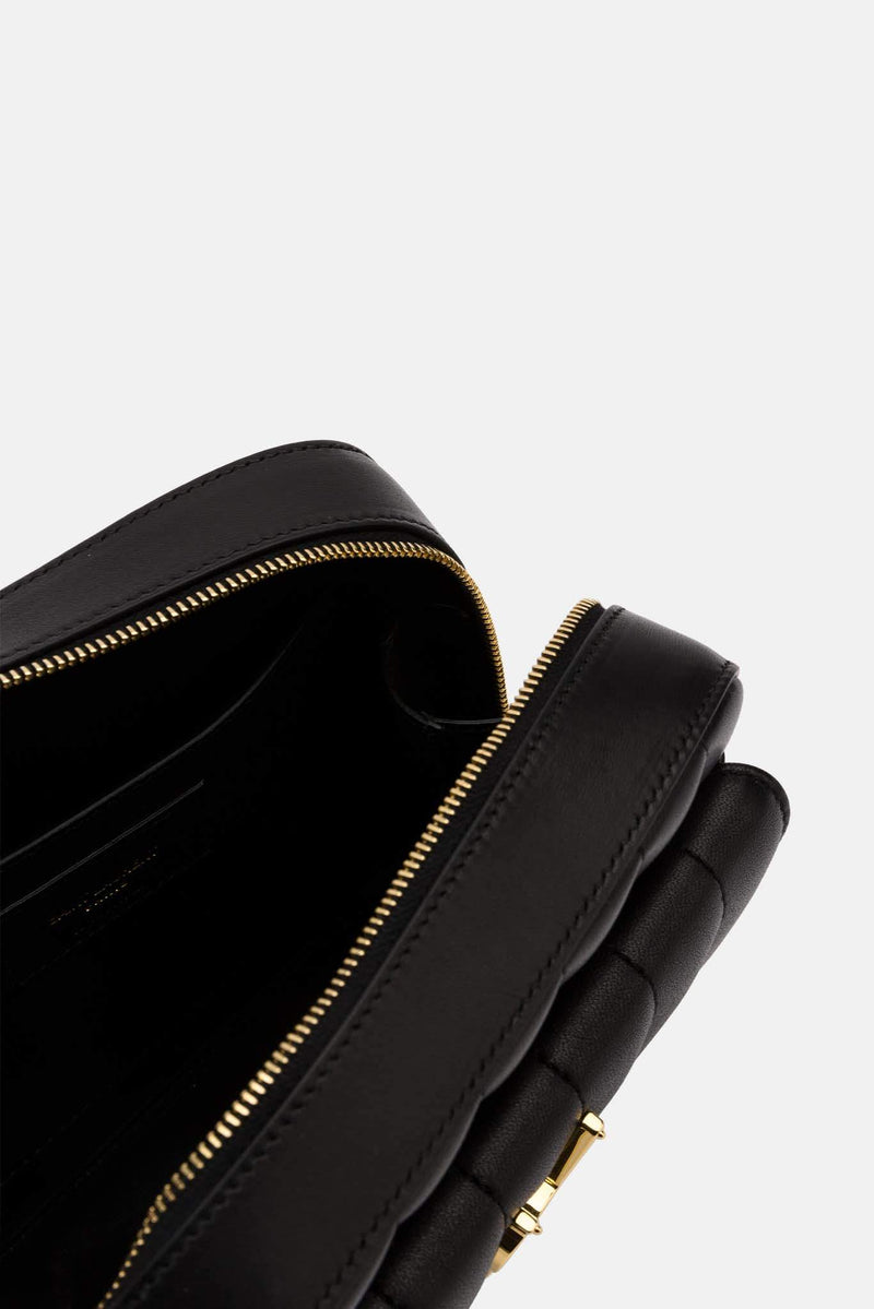 Sac en cuir noir "Vicky" Saint Laurent