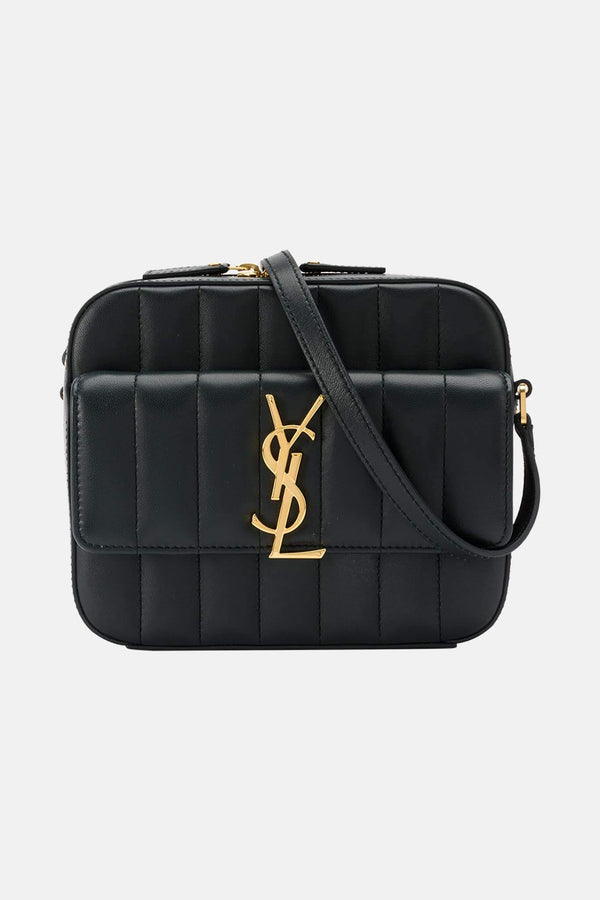 Sac en cuir vert foncé "Vicky" Saint Laurent