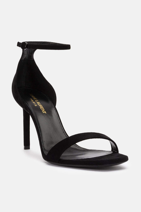 Sandales à talons noires Amber Saint Laurent