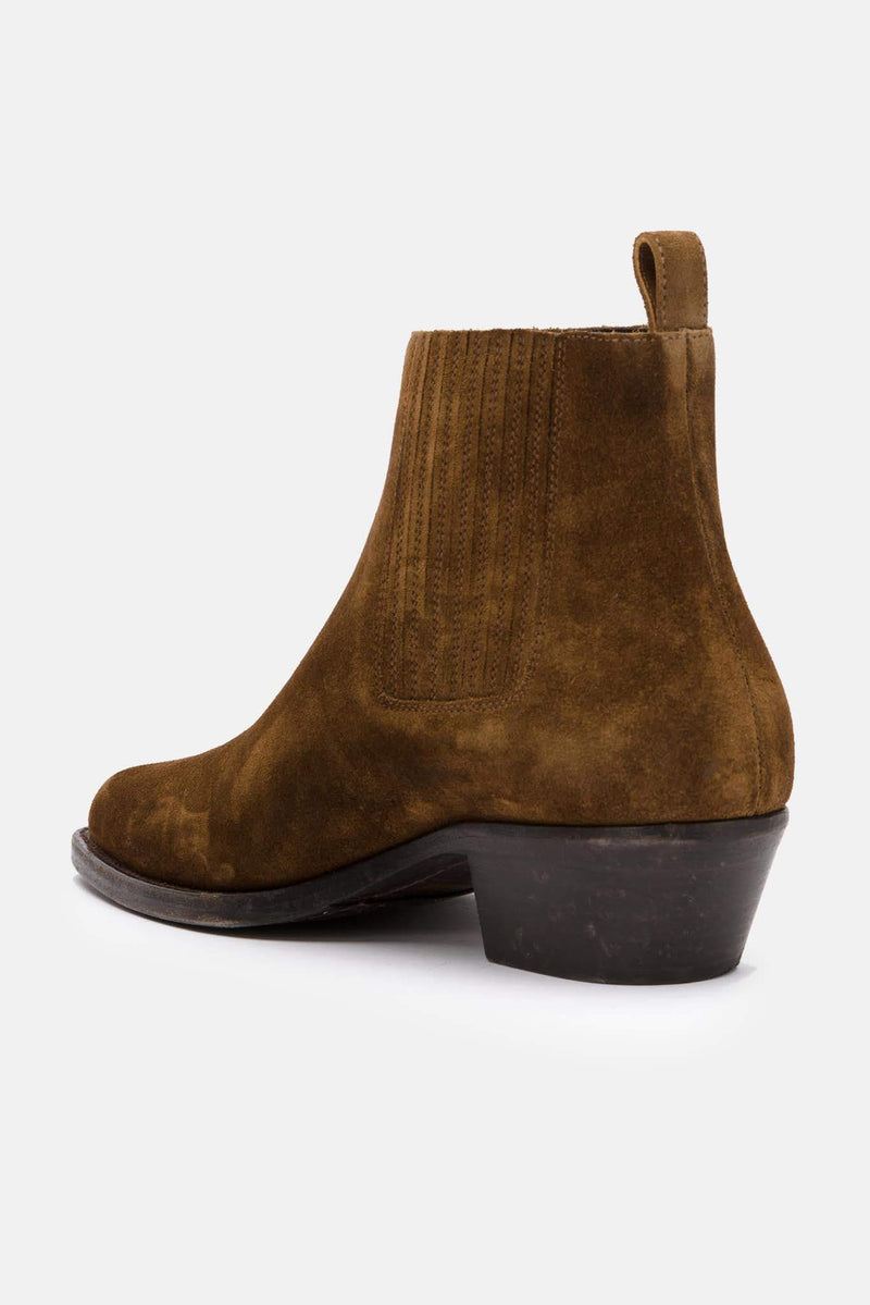 Bottes en daim marron Saint Laurent