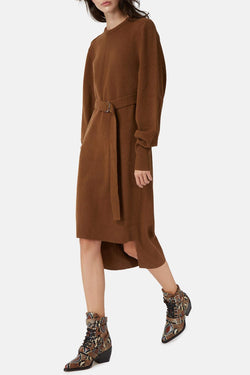 Robe pull en cachemire et laine marron Chloé