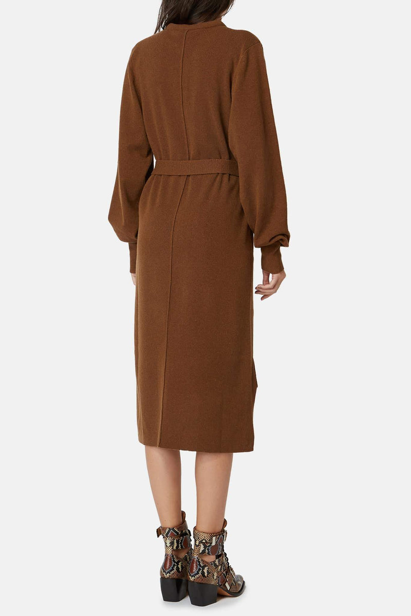 Robe pull en cachemire et laine marron Chloé