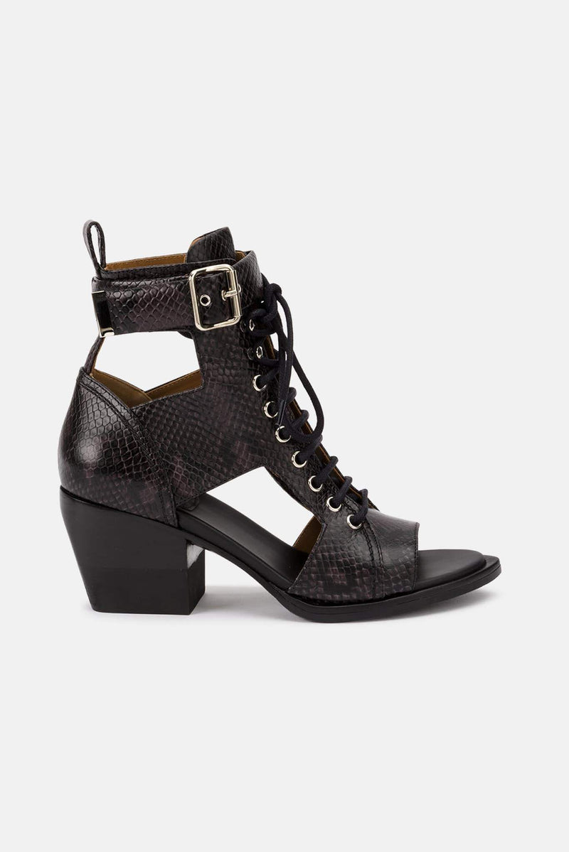 Bottines effet python en cuir noires Chloé