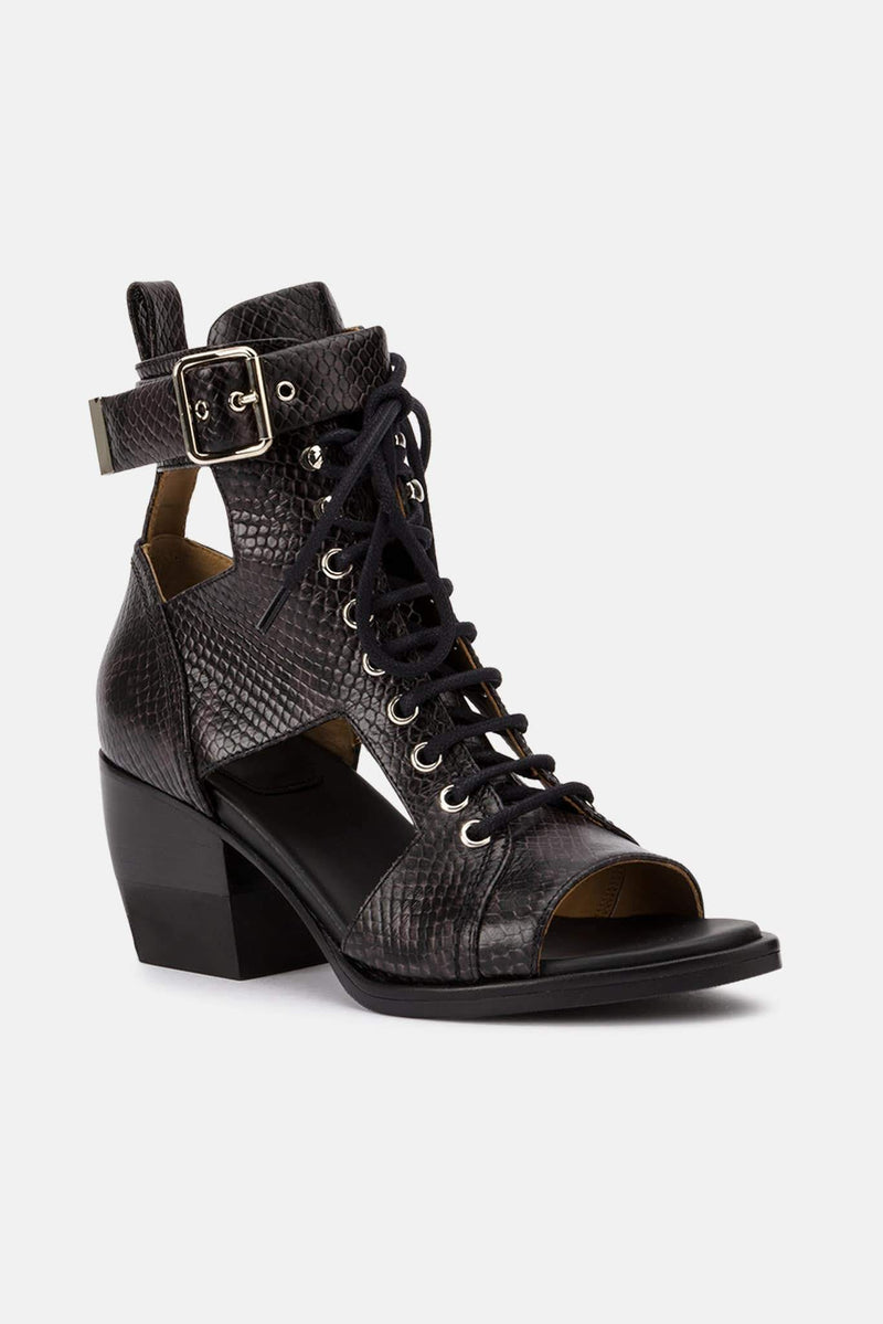 Bottines effet python en cuir noires Chloé