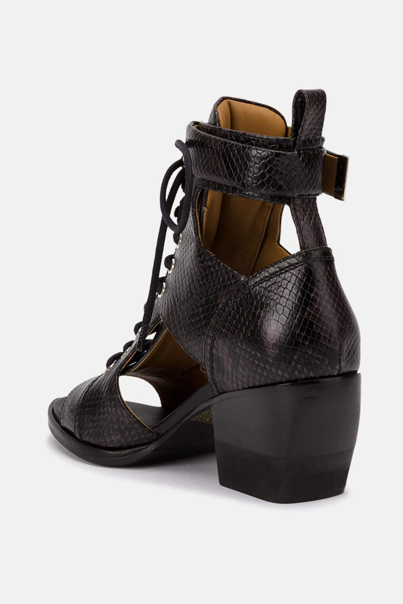 Bottines effet python en cuir noires Chloé