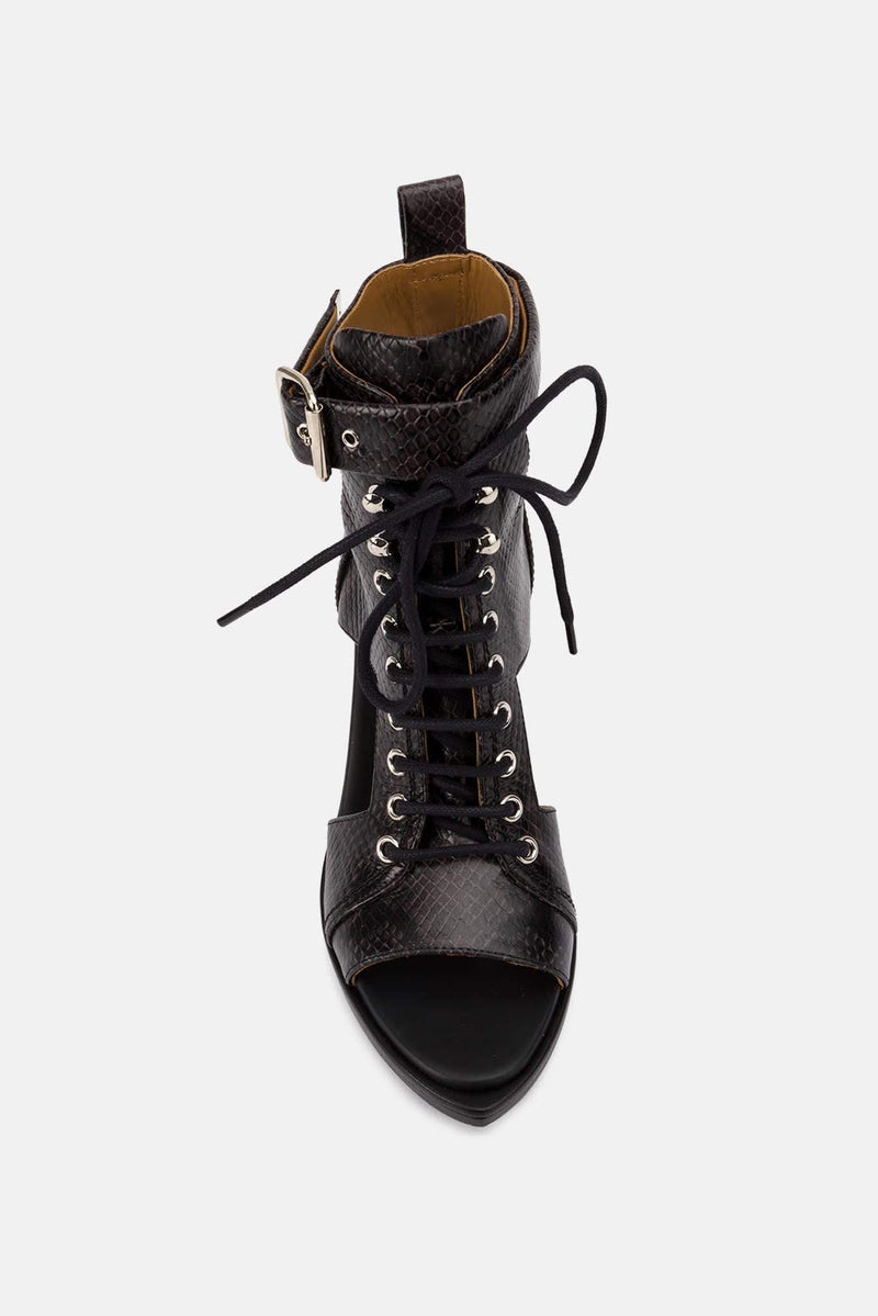 Bottines effet python en cuir noires Chloé