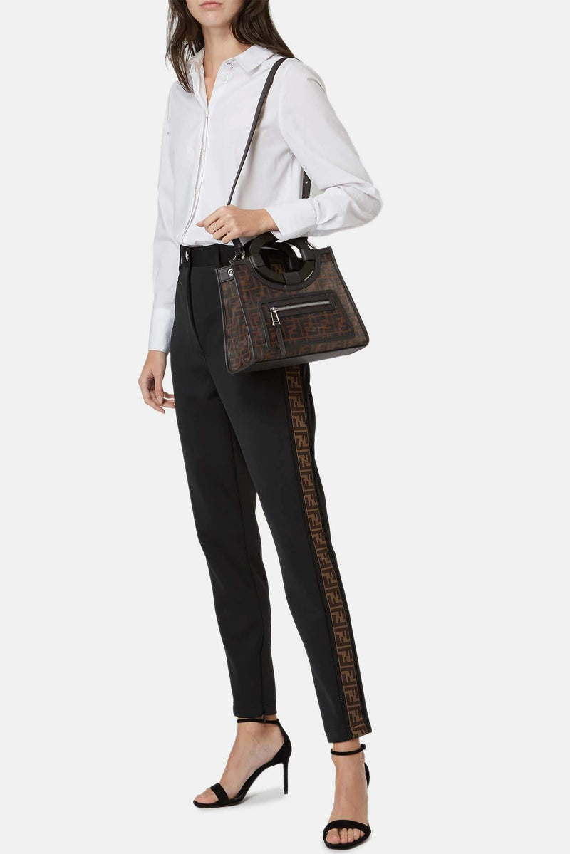 Pantalon brodé noir Fendi