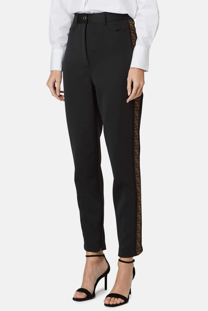 Pantalon brodé noir Fendi