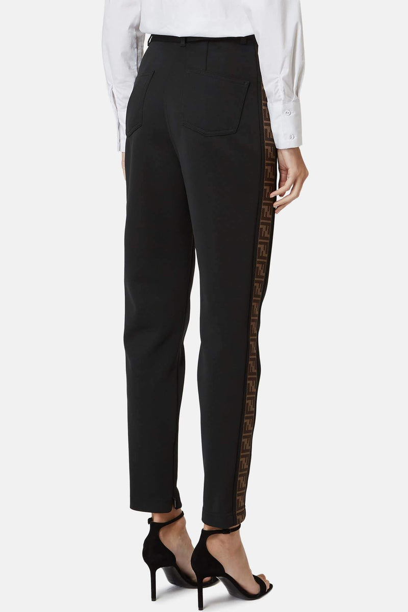 Pantalon brodé noir Fendi