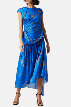 Robe imprimée bleue Andrea Preen by Thornton Bregazzi