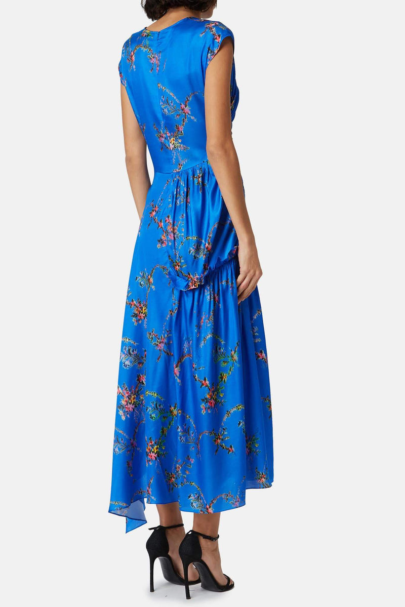 Robe imprimée bleue Andrea Preen by Thornton Bregazzi