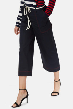 Pantalon en coton bleu marine Monse