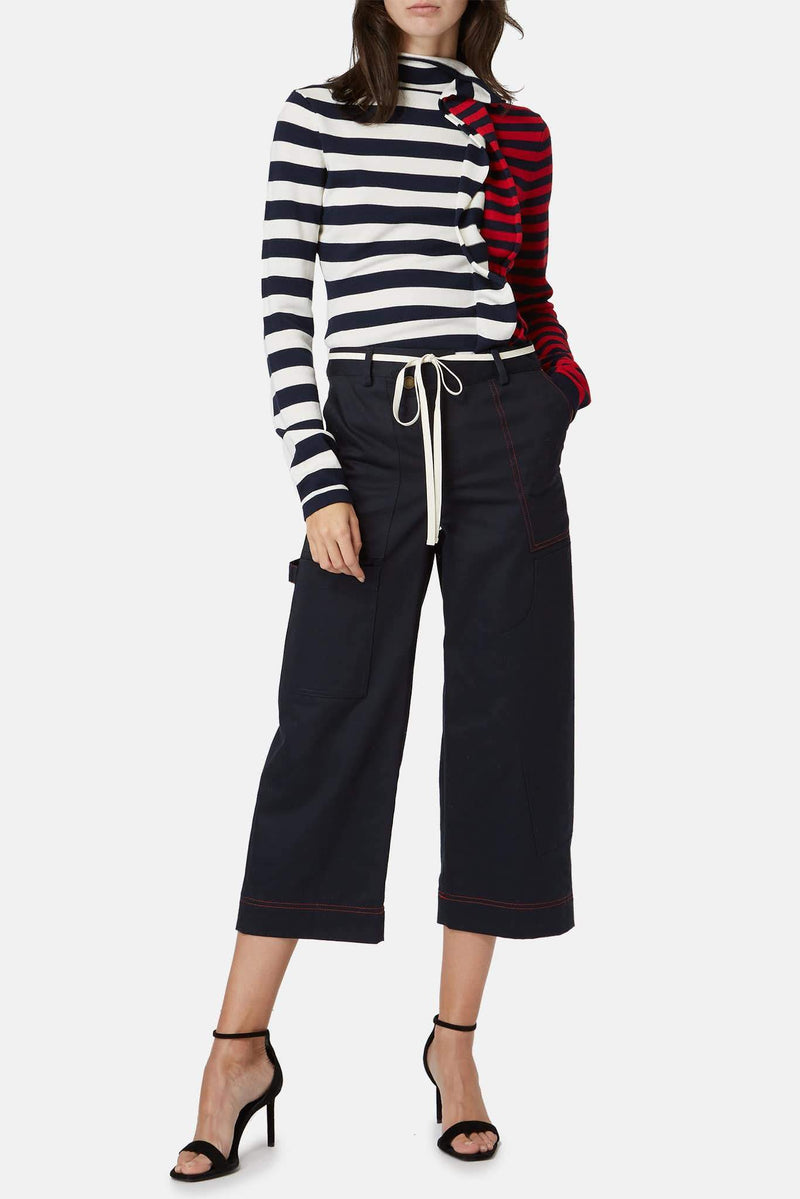 Pantalon en coton bleu marine Monse