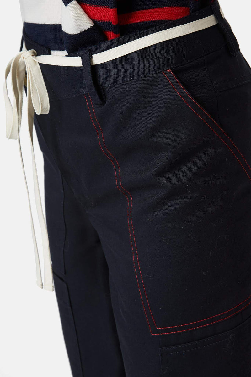 Pantalon en coton bleu marine Monse