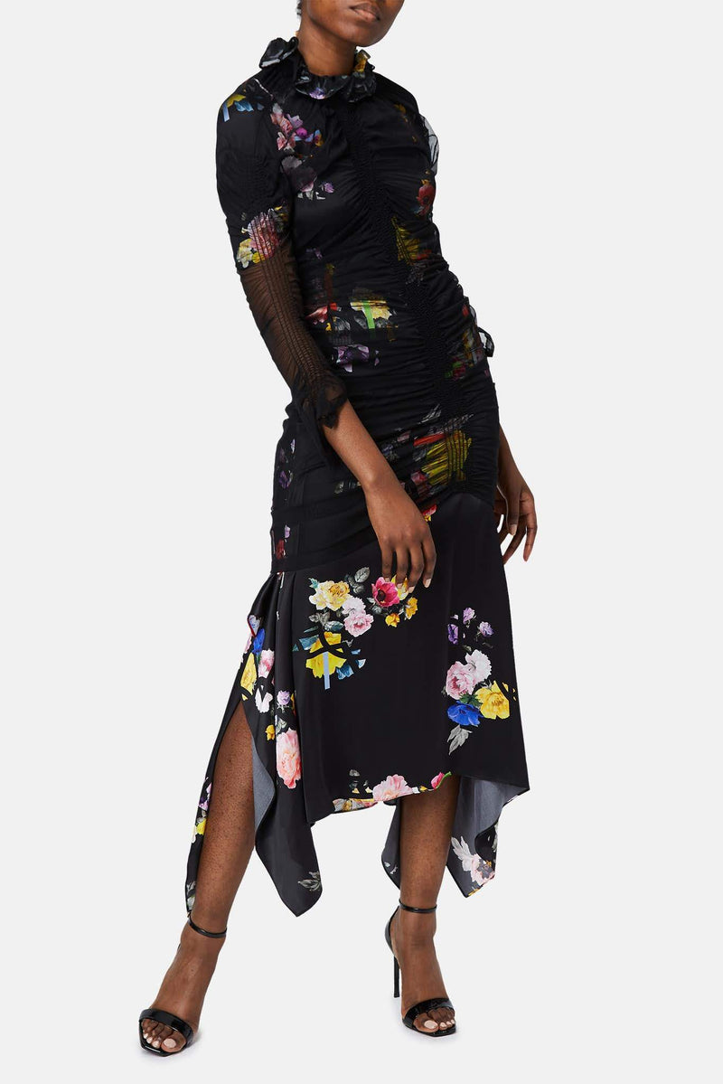 Robe imprimée noire Lynn Preen by Thornton Bregazzi