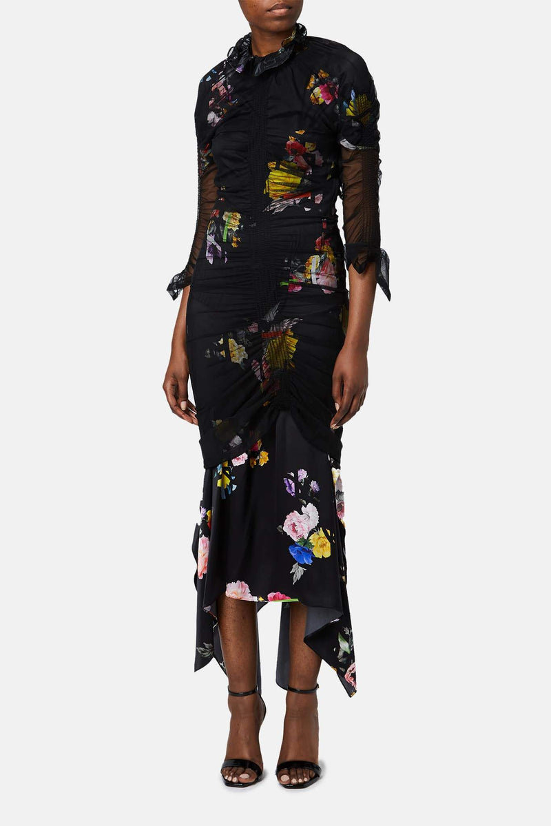 Robe imprimée noire Lynn Preen by Thornton Bregazzi