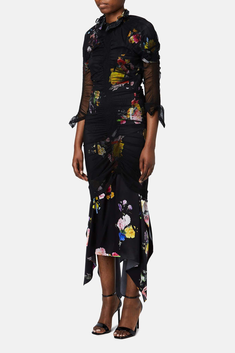 Robe imprimée noire Lynn Preen by Thornton Bregazzi