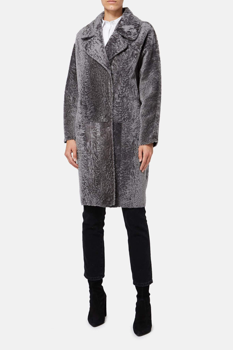 Manteau en fourrure gris Drome