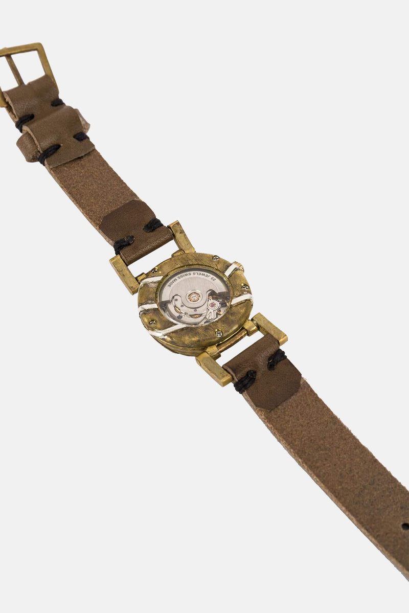 Montre effet usé marron Tacet