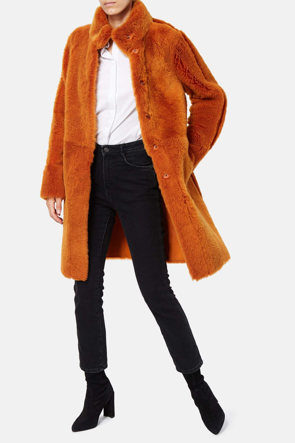 Manteau en fourrure orange Drome