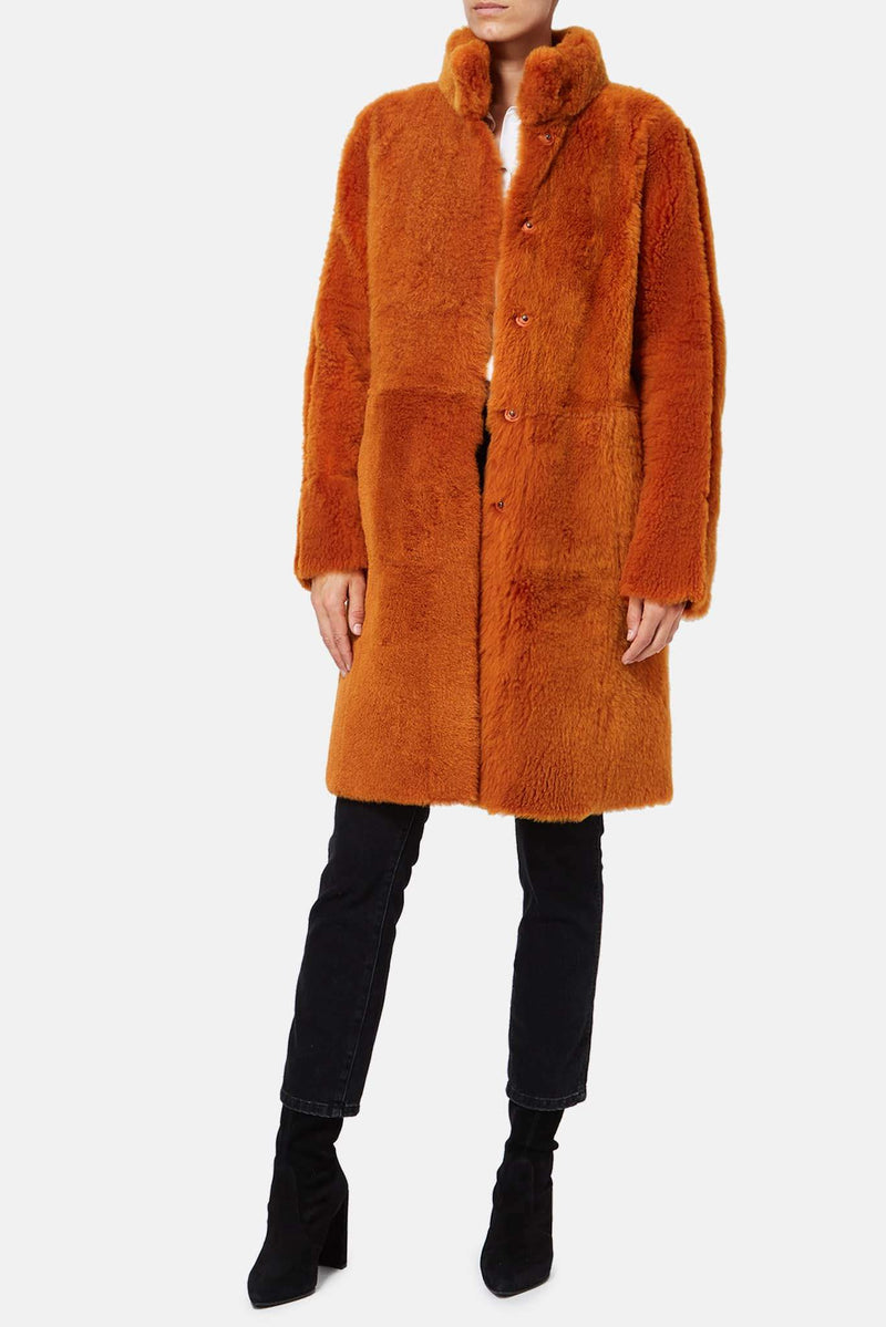 Manteau en fourrure orange Drome