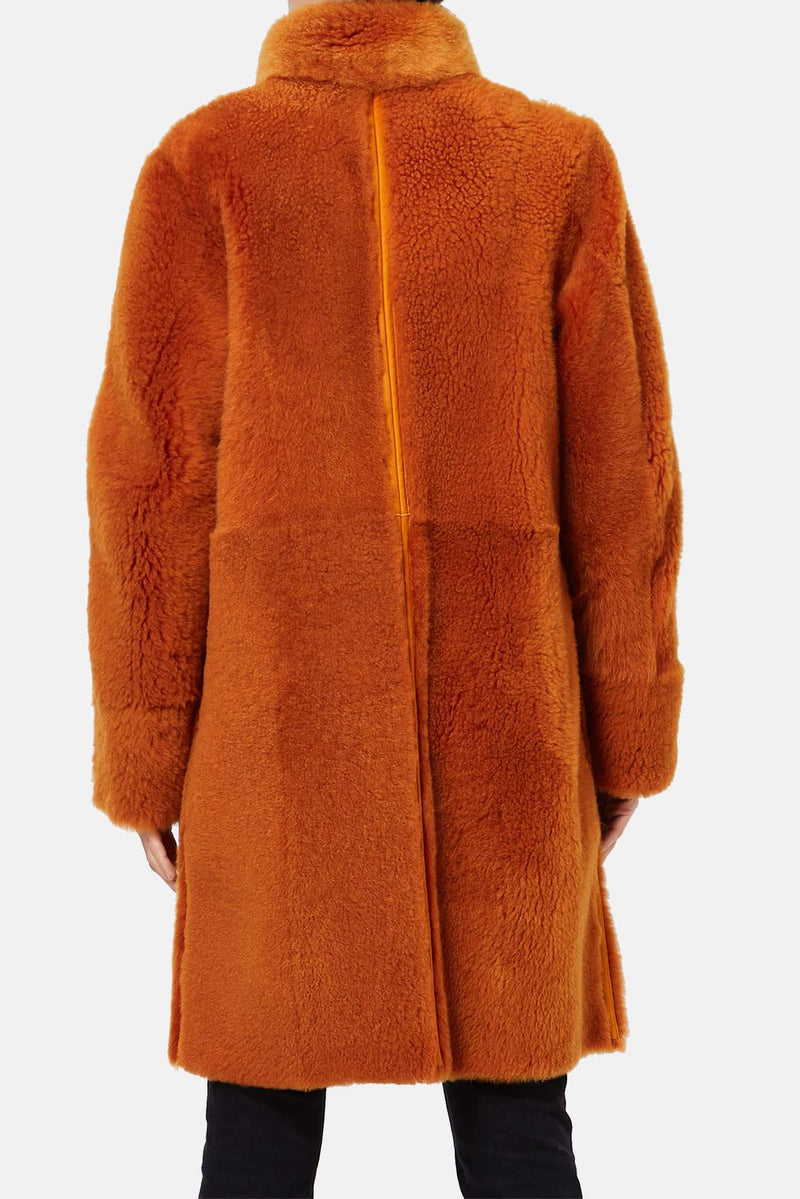 Manteau en fourrure orange Drome