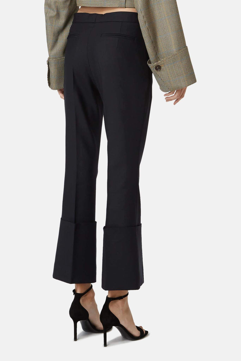 Pantalon en laine mélangée noir Rokh