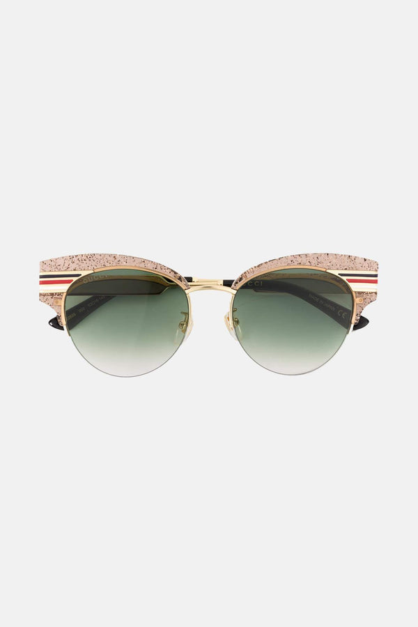 Lunettes de soleil oeil-de-chat beiges Gucci