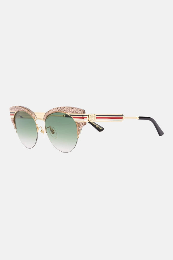 Lunettes de soleil oeil-de-chat beiges Gucci