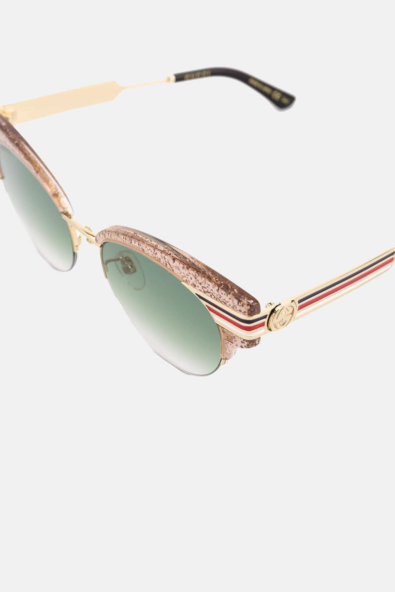 Lunettes de soleil oeil-de-chat beiges Gucci