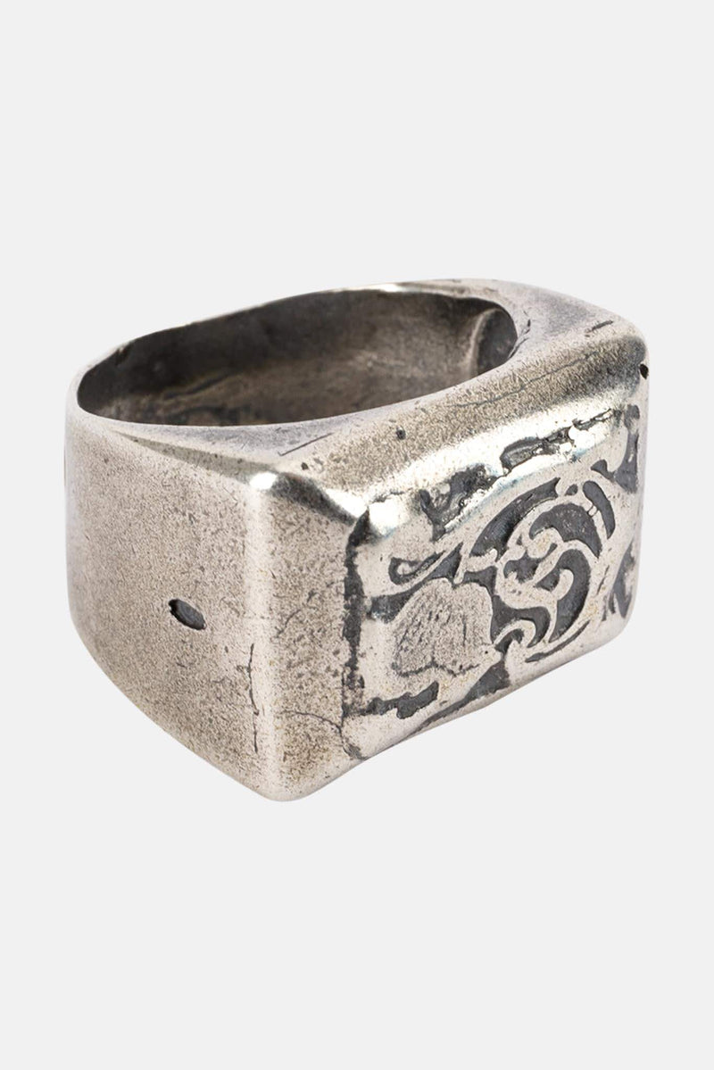 Bague à effet estampé en argent Goti di Goti