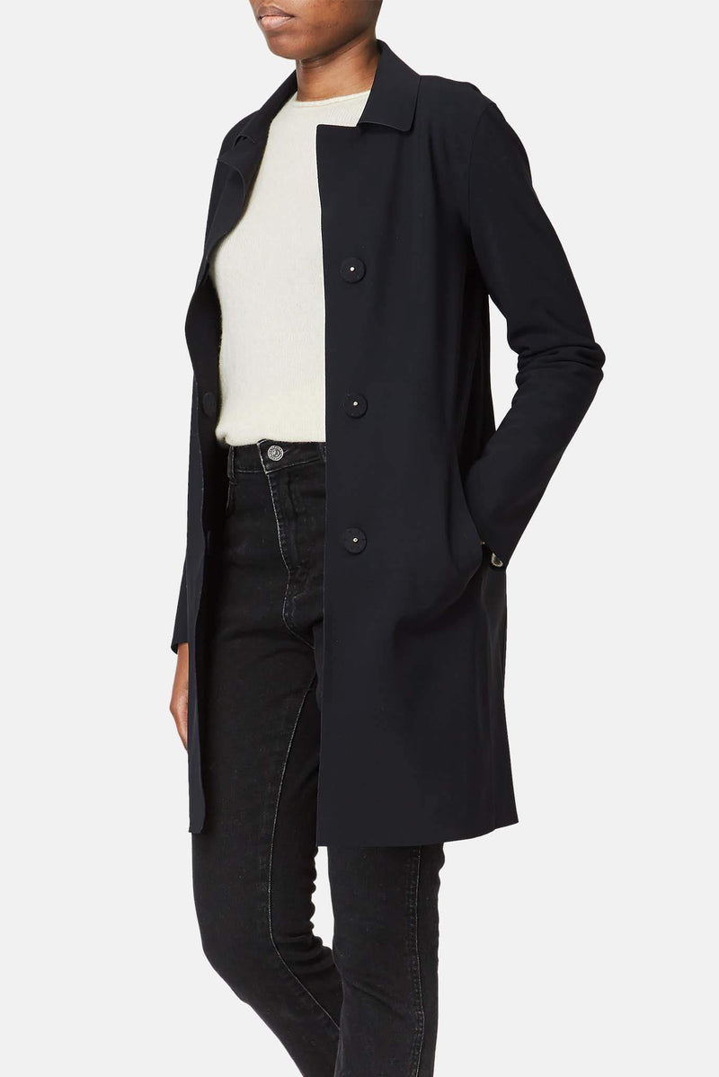 Manteau en tissu technique noir Herno