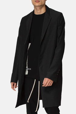 Manteau rayé noir Rick Owens