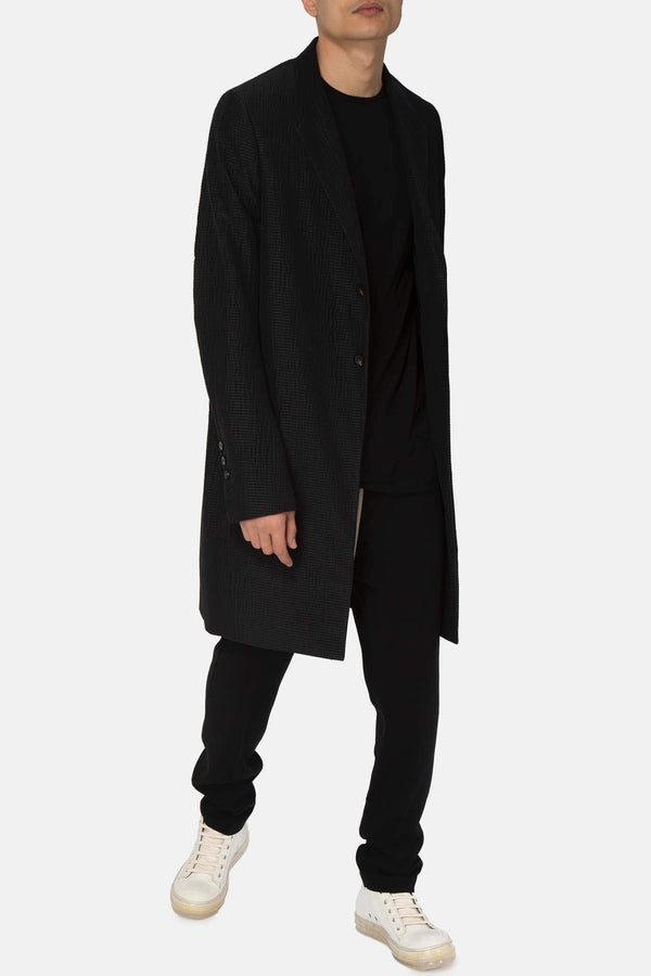 Manteau rayé noir Rick Owens