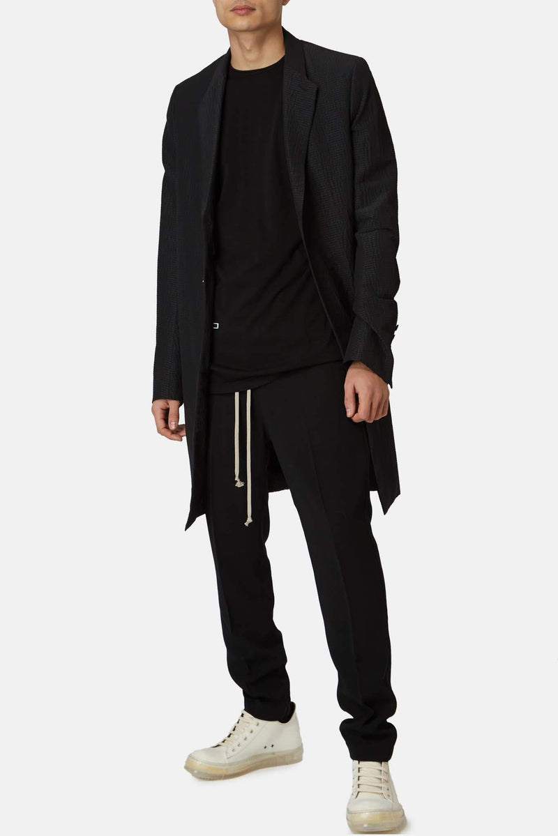 Manteau rayé noir Rick Owens