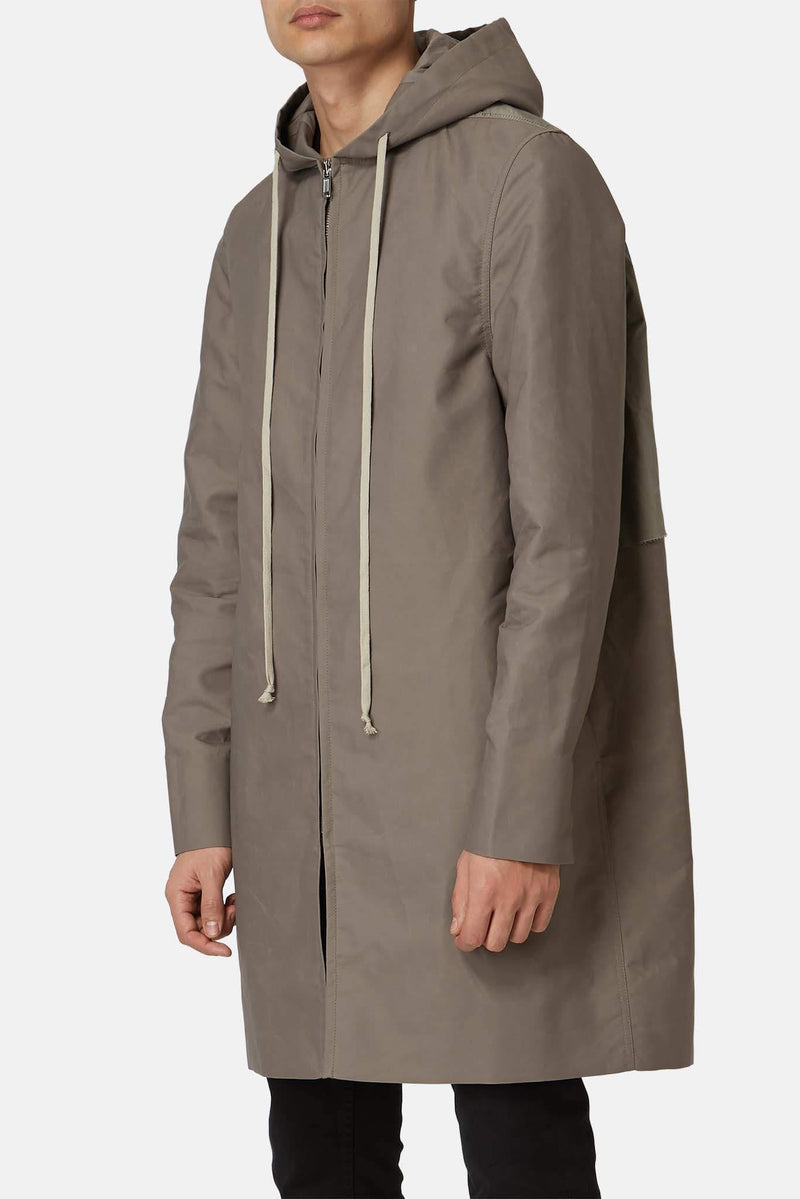 Manteau à lien de serrage gris Rick Owens