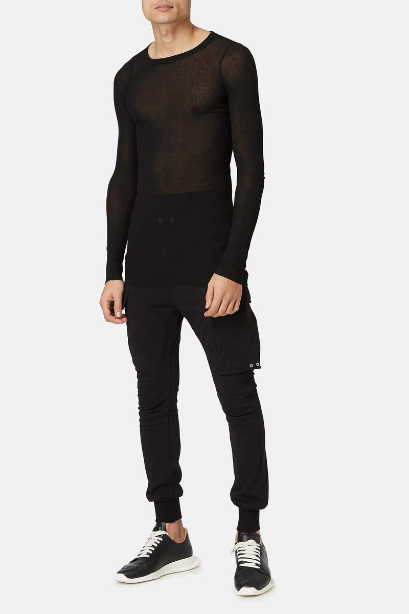 T-shirt côtelé noir Rick Owens