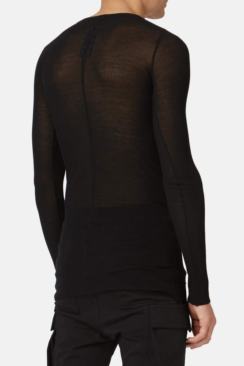 T-shirt côtelé noir Rick Owens