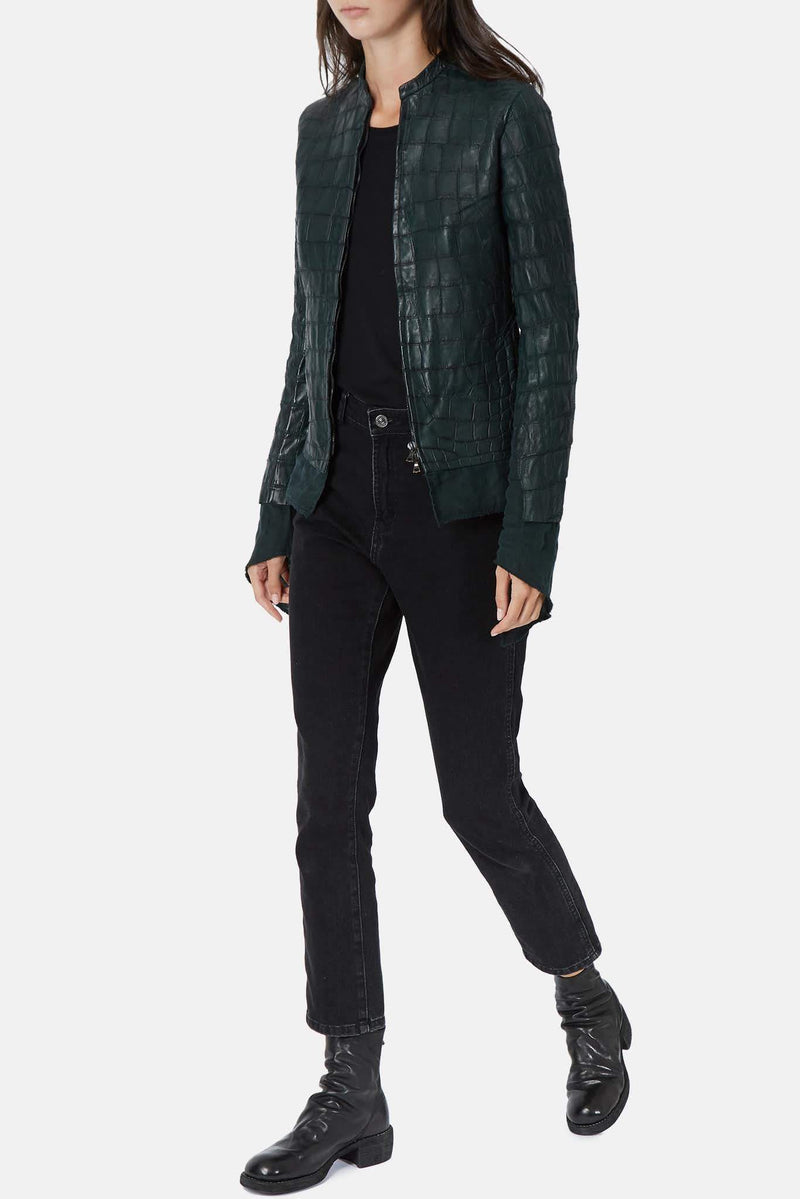 Veste en alligator vert foncé Affamee Isaac Sellam