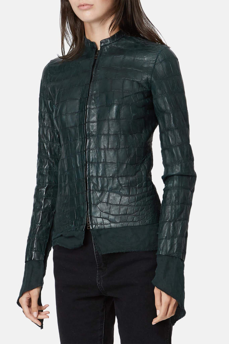 Veste en alligator vert foncé Affamee Isaac Sellam