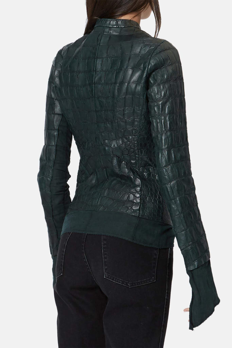 Veste en alligator vert foncé Affamee Isaac Sellam